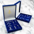 Outils de travail miniatures maçonniques un ensemble Mason Freemason Gift 9 pièces commémoratives avec Blue Box pour présent